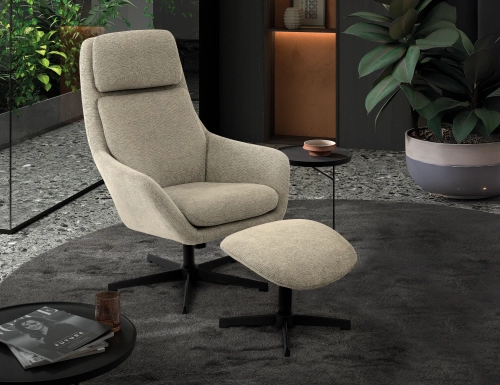 Capri | Sillón Giratorio + Reposapiés LETTO BELLO