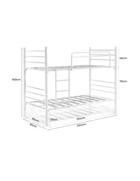 Mediterraneo | Litera Metálica 90x190 LETTO BELLO
